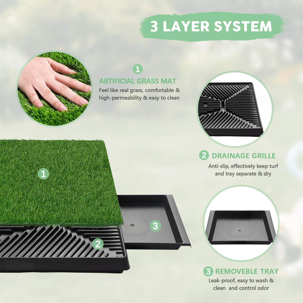 Dog Grass Pad with Tray Z42273
