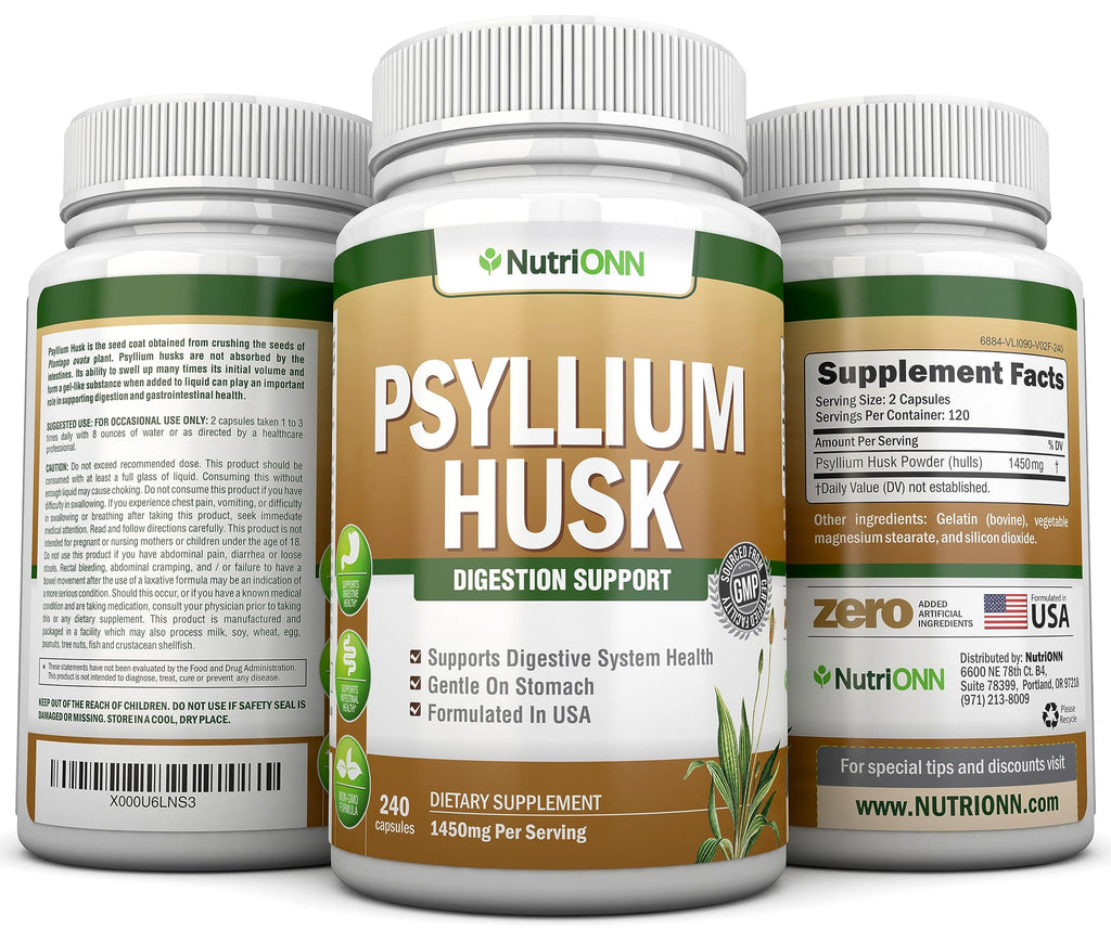1450mg 240 Capsules Psyllium Husk Fiber Supplement C2094