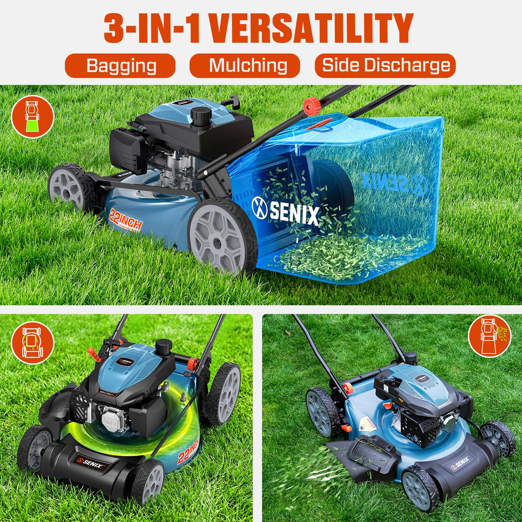 22" 3-in-1 Self Propelled Gas Lawn Mower C8703