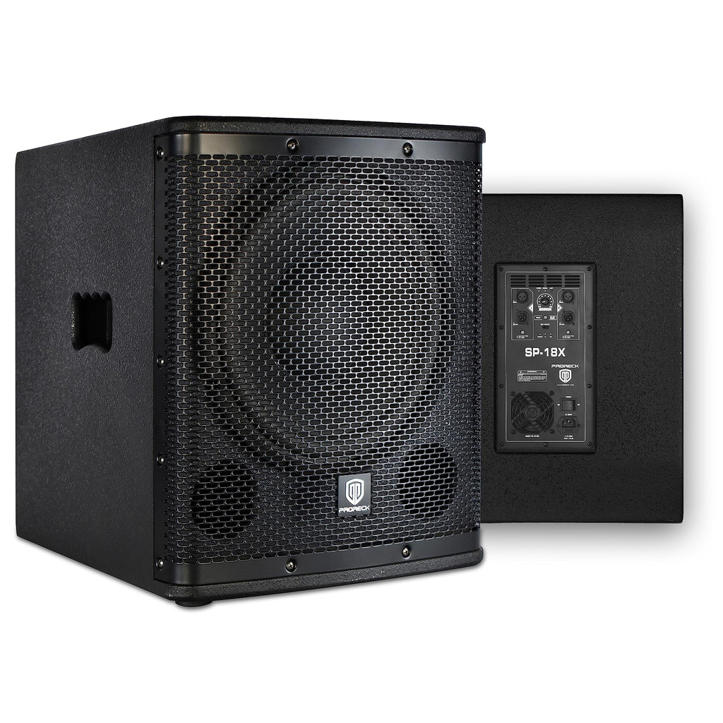 18 inch 3000W Powered PA DJ Subwoofer with Class-D Amplifier, Black O181