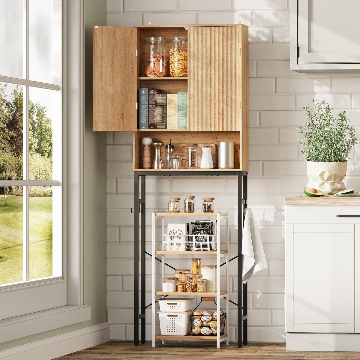 Freestanding Tall Wood Over The Toilet Storage Cabinet F568