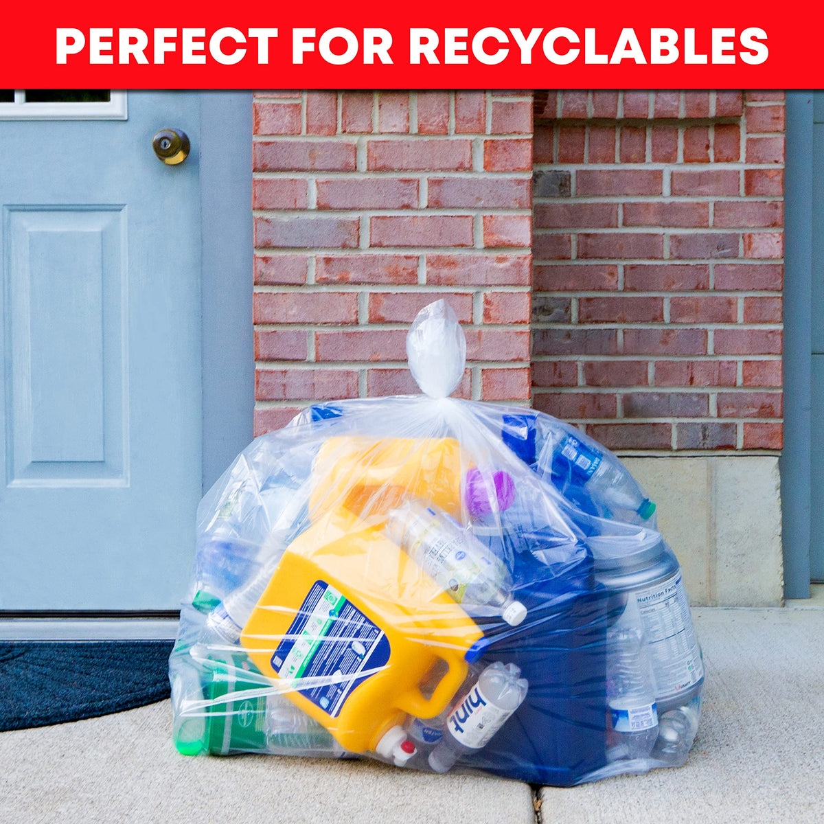 95-100 Gallon Clear Heavy Duty Trash Bags E71175