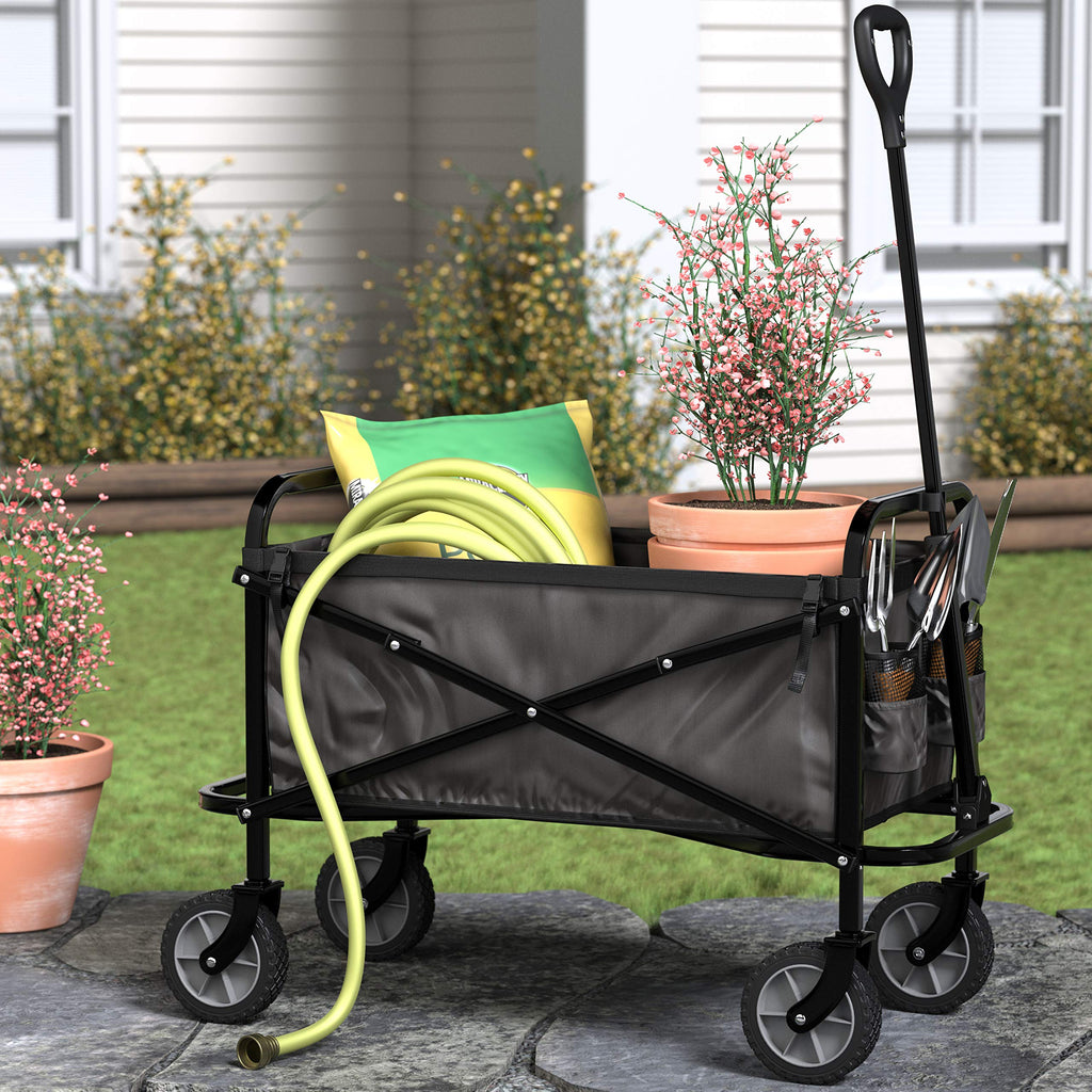 Collapsible Heavy Duty Utility Wagon 265 Pounds Capacity Black W77998