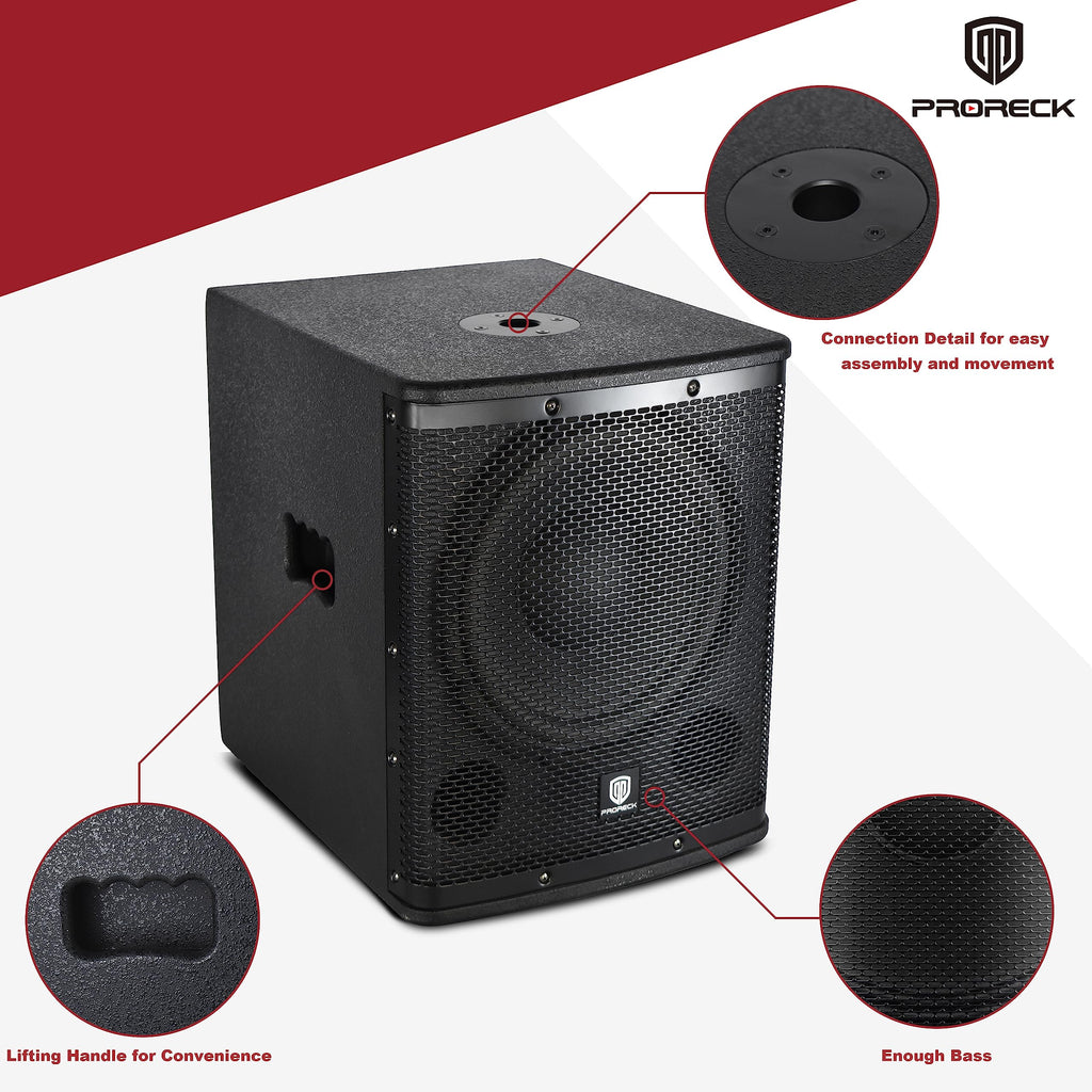 18 inch 3000W Powered PA DJ Subwoofer with Class-D Amplifier, Black O181