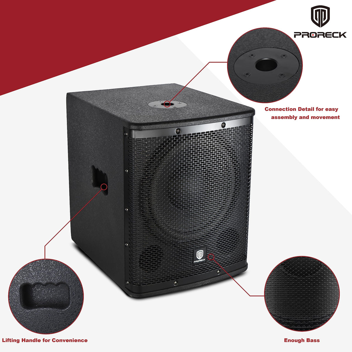 18 inch 3000W Powered PA DJ Subwoofer with Class-D Amplifier, Black O181