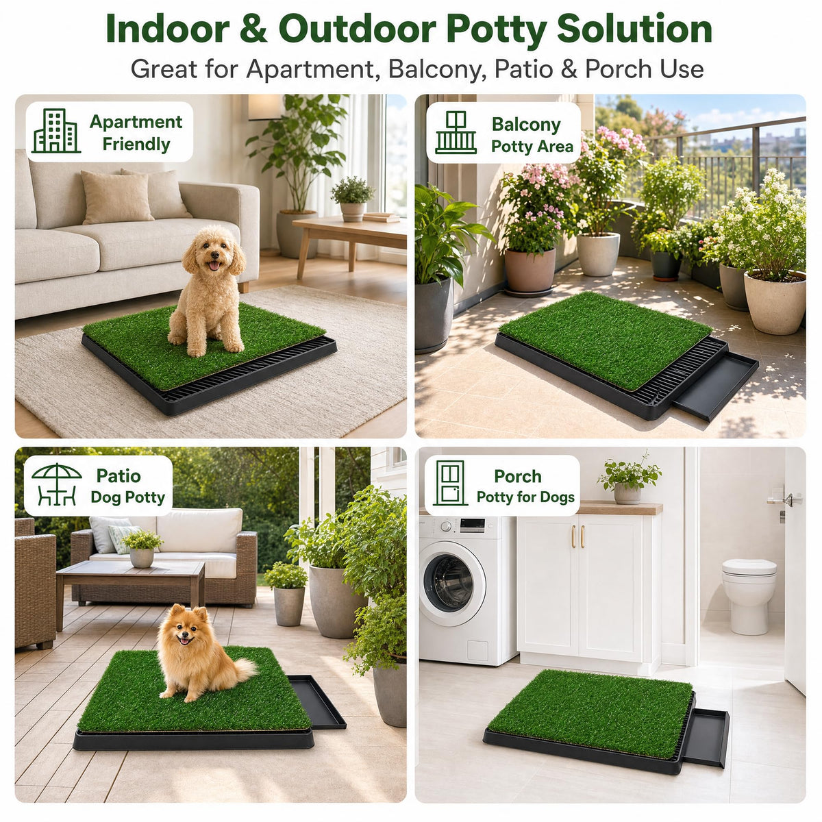 Dog Grass Pad with Tray 30 x 20 in T6776