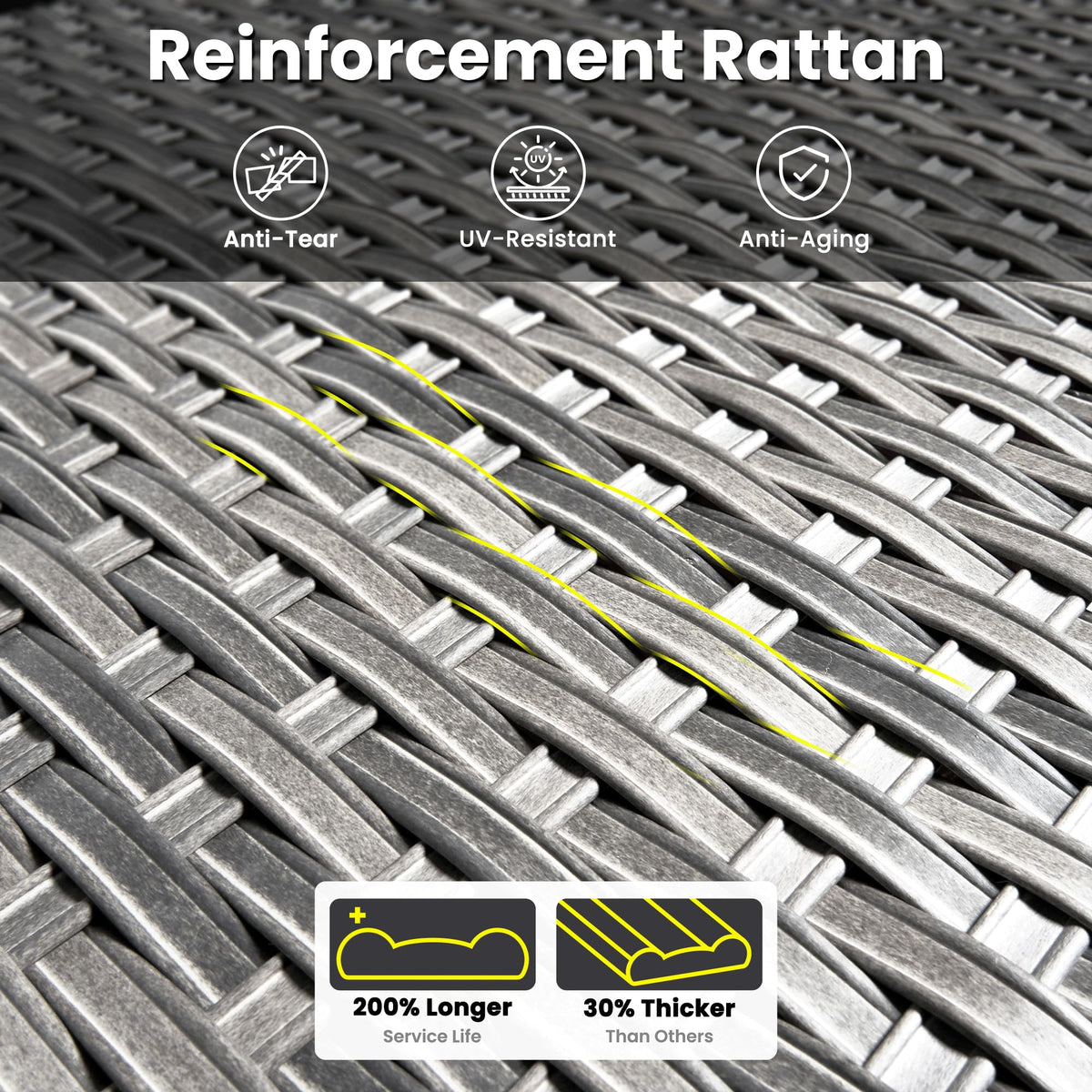 5-Piece Outdoor Wicker Sofa Set with Swivel Chairs M515