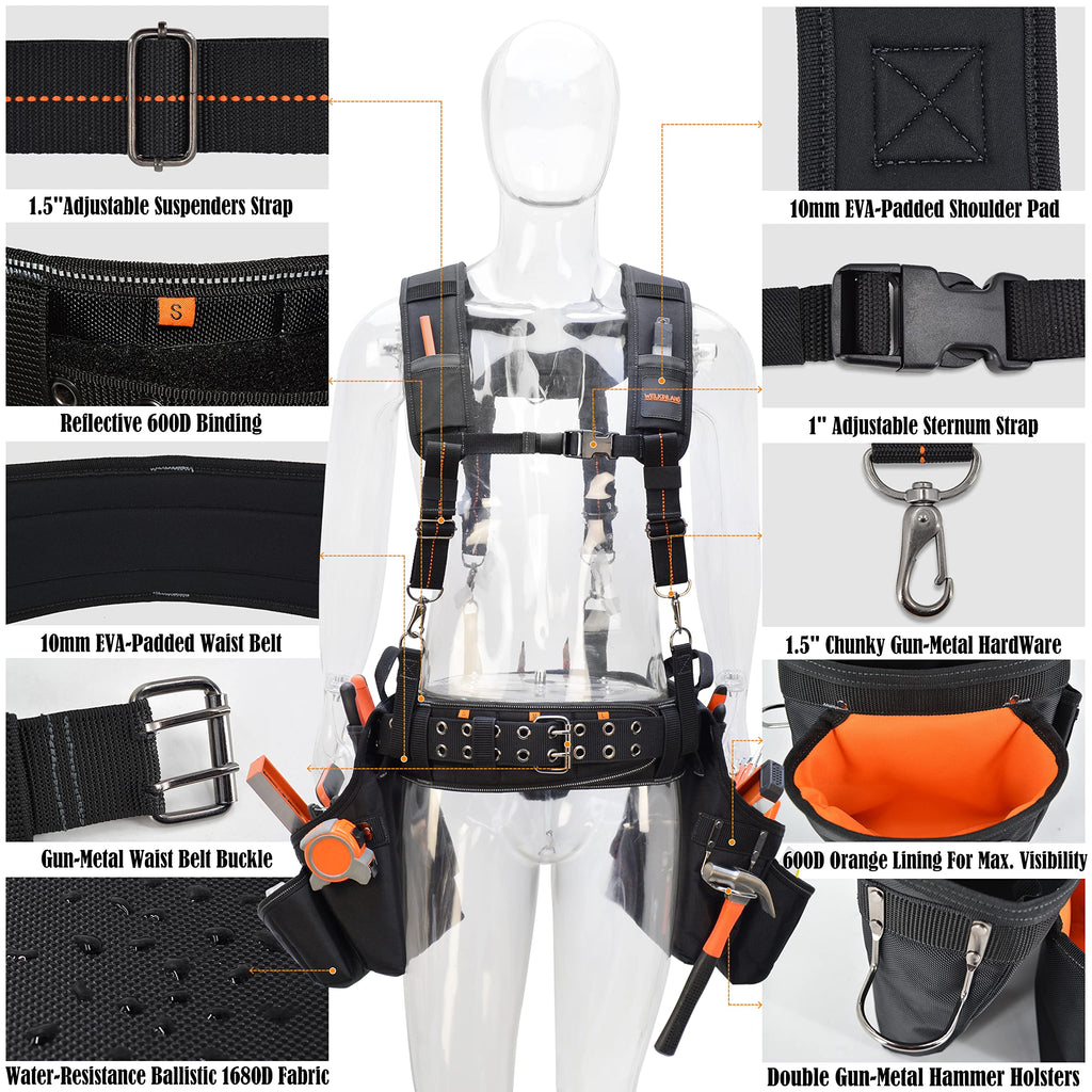 39 Pockets Tool Belts with Suspenders J1623